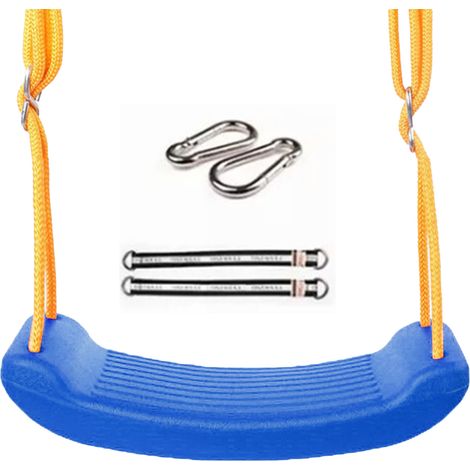 Balançoire siège anti-dérapant boucle réglable résistant à la déchirure corde enfants pour parc extérieur bleu (1/5)