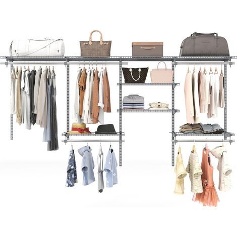 Erweiterbares schrank organizer system 122 244 cm grau