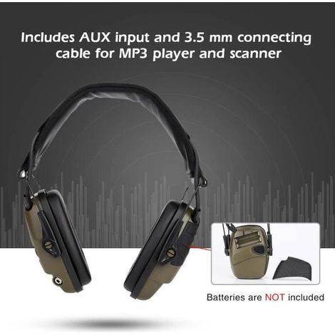 Sport Amplification sonore Prise de vue électronique Casque anti-bruit Chasse Casque anti-bruit ArmyGreen-KOE (1/3)