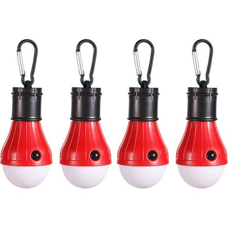 Lumières de tentePortabledirigéLumières de tente 4Emballage individuelAvec crochetLampe de secours ouragan, mousqueton rouge (1/5)
