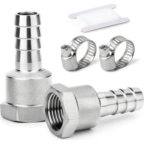2-teilige Anschlüsse, Widerhakenspitze aus Edelstahl 304, 8-mm-Spitze auf 1/2-Zoll-BSP-Innengewinde, Wasser-, Kraftstoff- und Luftkompressionsverschraubung (1/5)