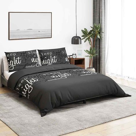 Parure de lit noire, 200 x 200 cm, coton (1/5)