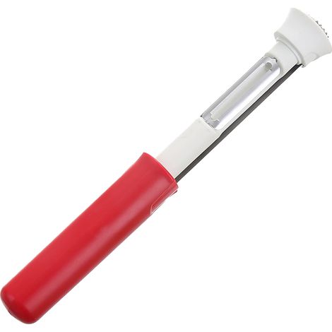 Pelapatate e snocciolatore portatile 2 in 1 in acciaio inossidabile, strumento da cucina ideale per pere bianche e rosse. (1/5)