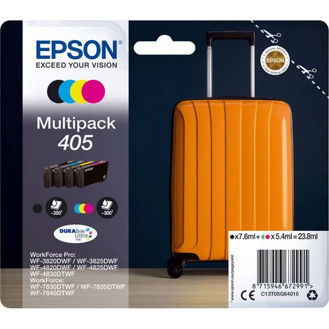Pack de 4 Cartouches d'encre - 405 Ultra Ink - EPSON - WorkForce WF-7830, 7835, 7840, WorkForce Pro WF-3820, 3825, 4820, 4825, 4830 (1/3)