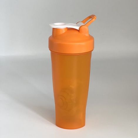 Confezione contenente 1 shaker per proteine (600 ml) con sfera in acciaio inox, scala graduata, a prova di perdite, per miscelare rapidamente la polvere di proteine del siero di latte, trasparente (1/5)