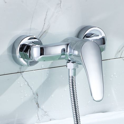 Robinet de Salle de bain Design Robinet de Douche Tout ensemble de douche monté sur cuivre Robinet de douche de salle de bain chaude et froide Douche murale (1/5)