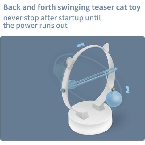 Jouets interactifs pour chats d'intérieur - Balançoire cinétique automatique - Jouets électroniques, plumes - Pour chats (bleu) (1/4)