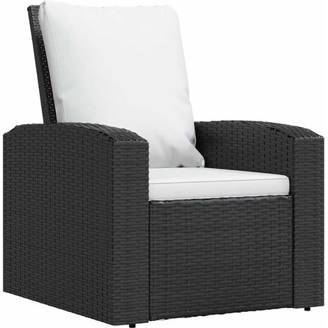 Maison Exclusive - Fauteuil inclinable de jardin avec coussins noir résine tressée (1/5)