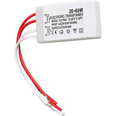 Adaptateur de projecteur avec transformateur électronique pour lampe halogène 20-60 W 12 V