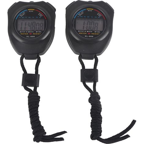 Lot de 2 chronomètres sport numériques LCD multifonctions, minuterie manuelle pour course et athlétisme (1/5)