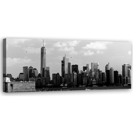 Tableau sur toile Ville en noir et blanc 90x30 (1/5)