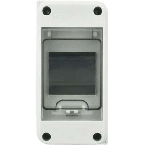 Coffret Electrique Etanche Exterieur IP65, 3 Modules, ABS de Surface en Plastique, Boite de Boitier Etanche Electrique Exterieur, Armoire de Contrôle, Coffret Modulaire Boitier de Jonction (3 Way) (1/4)