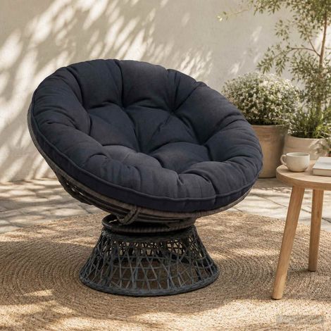 vidaXL Cojín para Silla Colgante VIANEN 100% Poliéster Azul Oscuro (1/5)