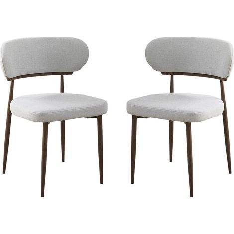 Set di 2 sedie da pranzo in finto legno "Elora" - Grigio chiaro (1/5)