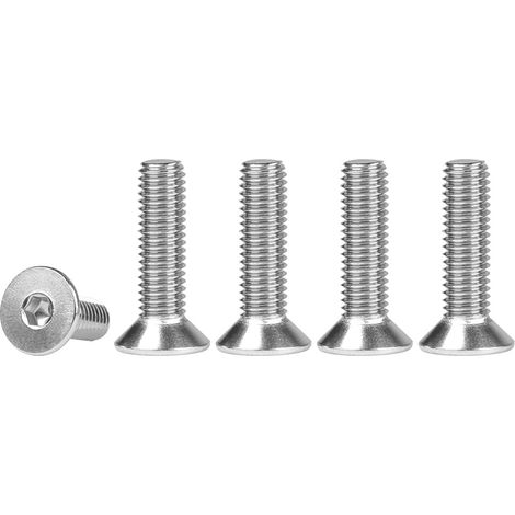 Vis à Tête Fraisée M4x16mm, 50 Pièces Vis Boulon 304 Inox, Vis Hexagonales Acier Inoxydable A2 V2A Filetage, Métrique Cylindrique Avec Six Pans Creux Vis (DIN7991/ISO10642) (1/5)
