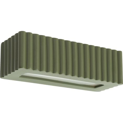 Applique murale en céramique Rigata, vert olive (1/2)