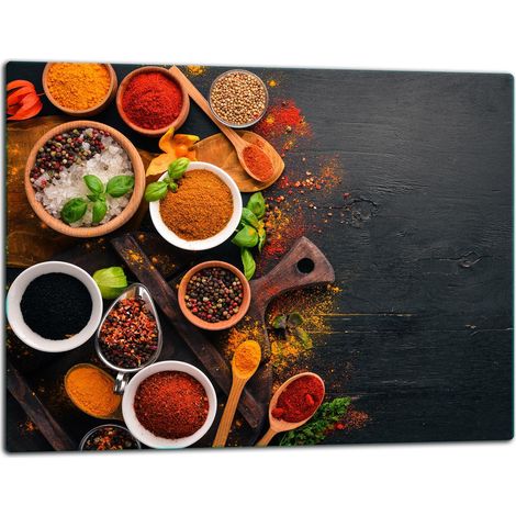 Planche à découper en verre 52x40 épices (1/5)
