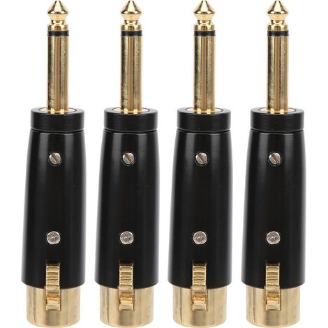 4 Pièces Adaptateur XLR Convertisseur Audio Métal 6.35mm Mono Mâle vers Femelle LZ1167G (1/5)