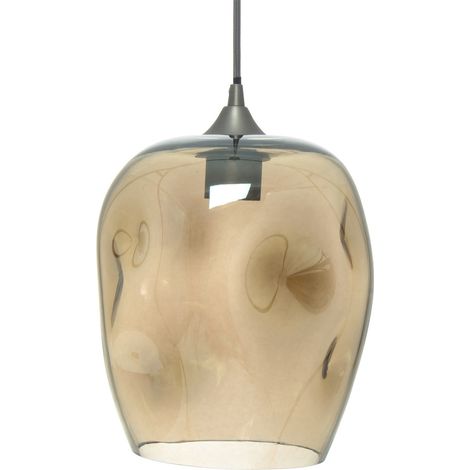 Lampada a sospensione Vicky in vetro grigio fumé (1/3)