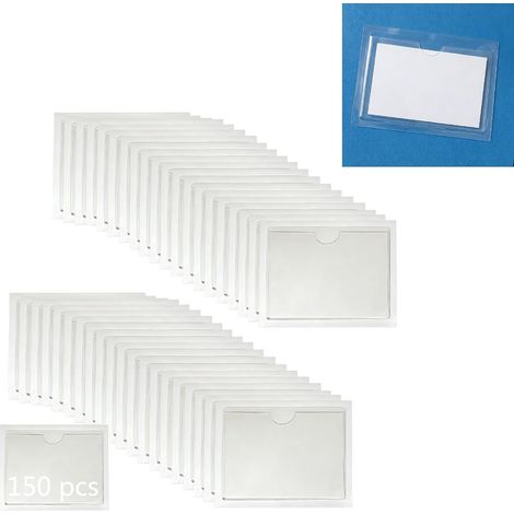 150 Pièces Porte Étiquette Adhésif 10 x 6 cm Transparent Étanche, Fenêtre d’Étiquetage Autocollante, Pochette Carte Auto-Adhésive (1/5)