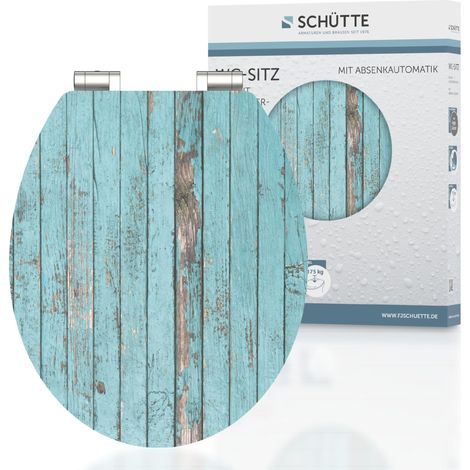 SCHÜTTE WC-Sitz aus MDF Holz mit Absenkautomatik Toilettendeckel mit Motiv Klodeckel Holzoptik Maritim 80536 (1/5)