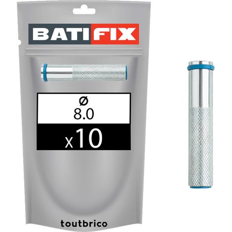 10 douilles scellement chimique zingué Ø8mm Batifix