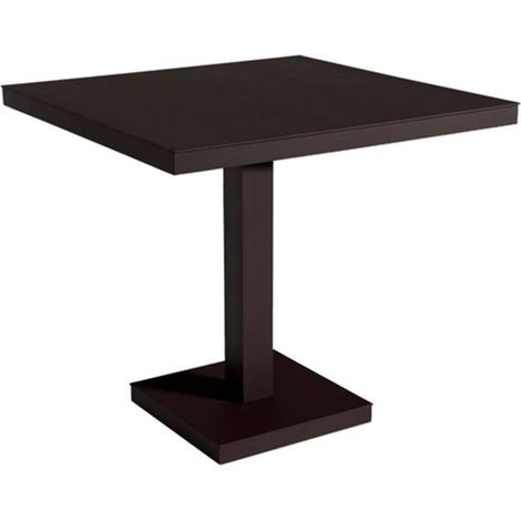 Table carrée-pied central intérieure, extérieure 90x90 noir BARCINO Resol (1/5)