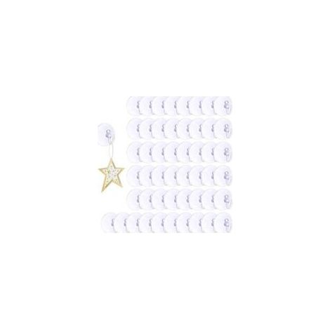 Packung mit 50 wiederverwendbaren, transparenten Saugnapfhaken, 2 kg, für Fenster, Badezimmer, Küche, Taschen, Mäntel, Weihnachtskränze