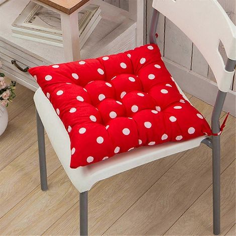 Coussin de chaise 40x40cm à pois pour une assise confortable (1/3)
