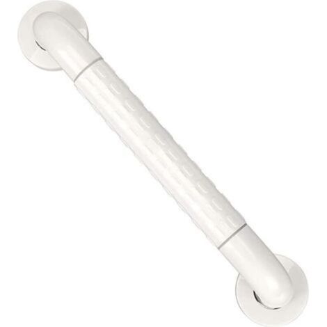 Wandmontierter Haltegriff für Toilette/Badewanne aus Edelstahl – 400 mm (Weiß)