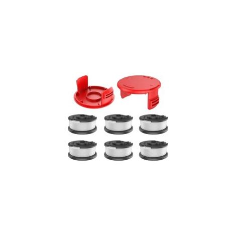 Bobine de fil pour coupe-bordure sans fil Einhell GE-CT 18/28 Li et GE-CT 18/28 Li TC, pour bobine de fil de rechange Einhell TLE-03, couvercle de bobine TLE-03-1 (6 bobines de fil + 2