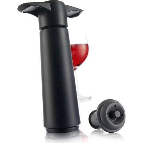 Black - Red Wine Vacuum Stopper Pump One Pump Two Stopper Vacuum Wine Stopper Red Wine Stopper Set Wine Bottle Stopper