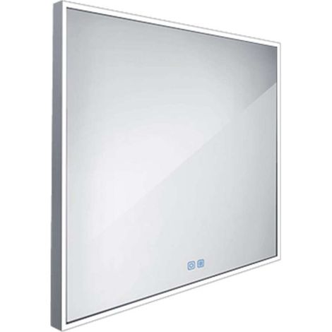 Nimco Miroirs - Miroir avec éclairage LED, 70x70 cm, touches tactiles, aluminium ZP 13077VX