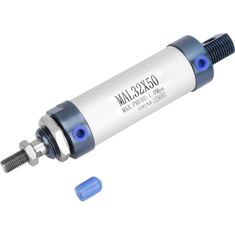 Vérin pneumatique mini double effet 32mm aluminium, course 50mm, tige simple, cylindre à air compact (1/5)