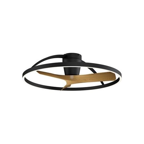 Mantra Ventilador de techo con luz LED negro y madera NEPAL II, 32W dimmable, 2700K-4000K-5000K, Ø 75cm (1/5)