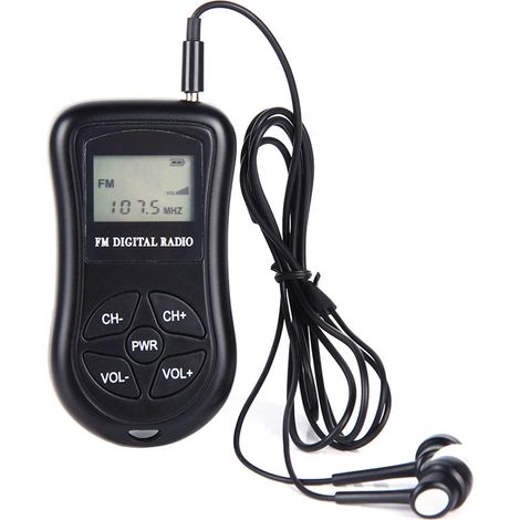 Mini radio FM numérique personnelle avec écran LCD et cordon pour écouteurs radio FM numérique portable avec une autonomie de 50 à 60 heures en utilisation continue. (1/5)