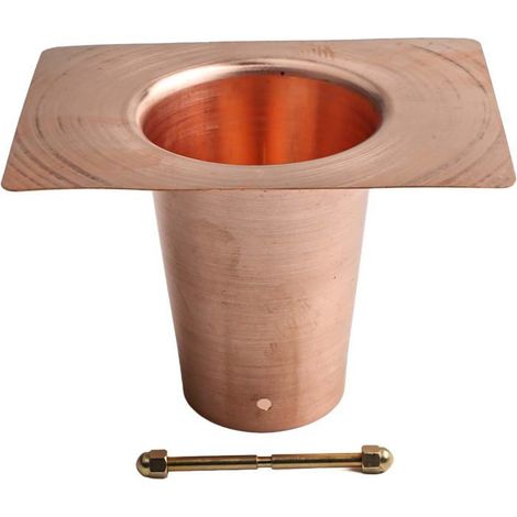 Adaptateur de gouttière en métal finition cuivre - KAGOLOW - 12,8 x 6,8 cm - Ouverture supérieure 5,1 cm - Bas 4,45 cm (1/5)