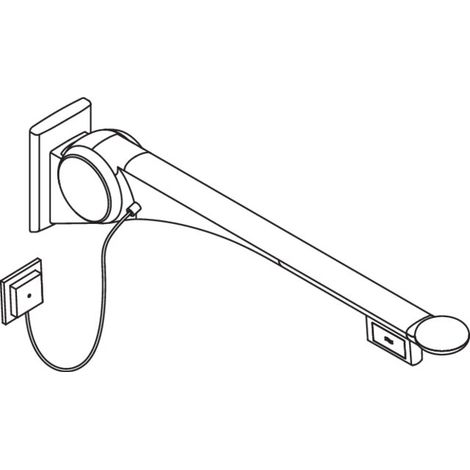 HEWI 802.50.44460 Poignée relevable de support Premium, 900 mm, gauche (1/2)