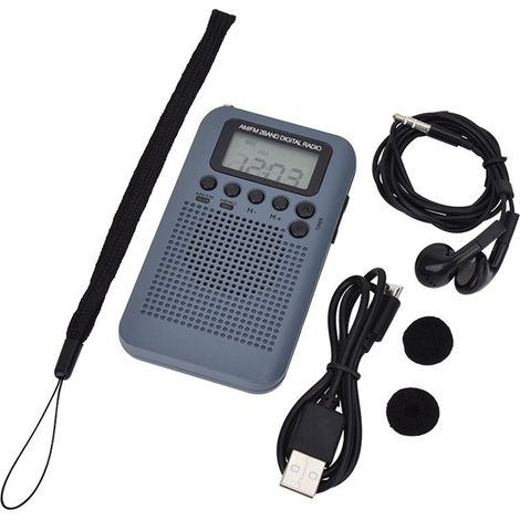 Geeignet für AM/FM-Radios mit LCD-Bildschirm, Taschenradios, Dualband-Digitalempfänger, tragbare Lautsprecher, grau