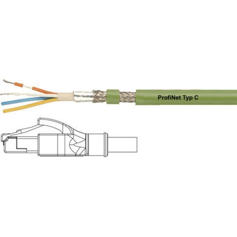 Helukabel 806411 RJ45 Netzwerkkabel, Patchkabel CAT 5e SF/UTP 2.00 m Grün PUR-Mantel, Geflechtschirm