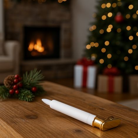 Candela led con clip per decorazioni natalizie set da 10 pz -Bianco e oro (1/5)
