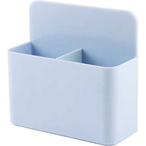 Caja magnética de plástico azul para bolígrafos, con compartimentos multifuncionales, ideal para guardar tiza soluble en agua y organizar la oficina o el aula. (1/5)