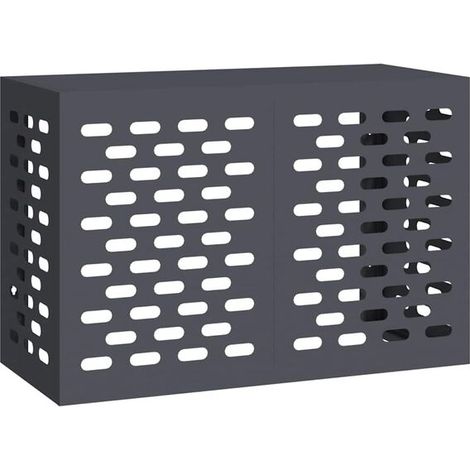 Cache-climatiseur gris anthracite, 90 x 40 x 60 cm, acier. (1/5)