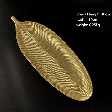 Plateau à fruits minimaliste et luxueux pour table basse, idéal pour un mariage ou une décoration créative pour le salon ou la maison (C18) - Modèle feuille - Petit (1/5)