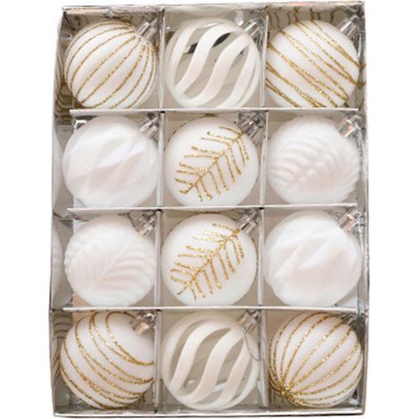 12 Stück Weihnachtsbaumkugeln, weiche, samtbemalte Ornamente für einen festlichen Rahmen, elegante Hängeanhänger (1/5)