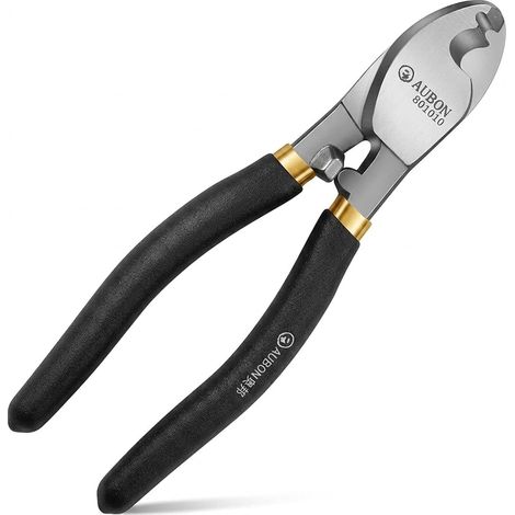 Auban Coupe-câble 150mm, Outils à Main Outils de Coupe de Câble Métallique Acier à Haute Teneur en Carbone Idéal pour Couper les Câbles en Cuivre, en Aluminium et Électriques PAS pour Câble de Vélo (1/5)