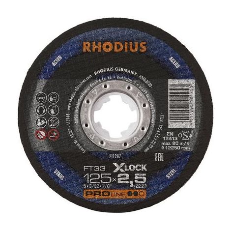 Rhodius FT33 Discos de corte acero X-LOCK 25 piezas