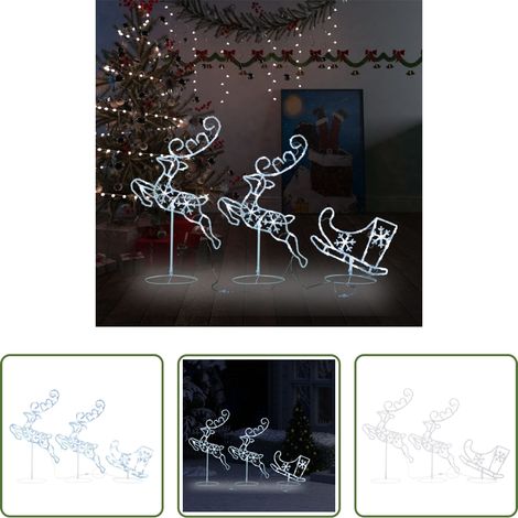 LED Rentier - Weihnachtsdeko LED Rentiere & Schlitten Acryl 260x21x87 cm (1/5)