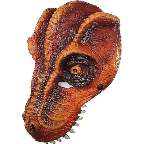 Gesichtsmaske, gruselig realistisch, dekorativ, auffällig, atmungsaktiv, Rollenspiel-Requisite, Geschenk, Halloween, 3D-Raptor-Dinosaurier-Tier-Performance-Kopfbedeckung für Ca (1/5)