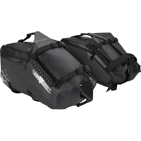Bolsas laterales para motocicleta, impermeables, de ajuste universal, paquete de 2 unidades de 24 litros. (1/2)